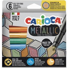 Sinerjim Carioca 6 Renk Maxi Tip Metalik Keçeli Kalem Seti