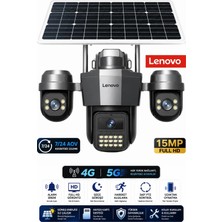 Lenovo G4W19 3 Lensli 4G SIM Kartlı 360° PTZ Solar Güvenlik Kamerası Güneş Panelli Gece Görüşlü Dış Mekan