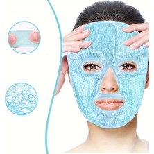 Beruflic Terapi Jel Yüz Maskesi Soğuk ve Sıcak Boncuklu Ayarlanabilir Maske (Mavi)