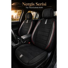Trobus Renault Laguna 2001-2015 Uyumlu Nergis Siyah Kırmızı Ortopedik Tay Tüyü Koltuk Kılıfı