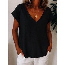 Alyn Wear Kadın Kısa Kollu V Yakalı Bluz