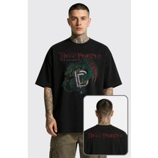 Fuddy Moda Unisex Oversize Deep Purple The Battle Rages On Ense Baskılı Rock Band Tişört