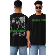 Fuddy Moda Unisex Oversize Green Day Members Sırt Baskılı Punk Rock Band Tişört