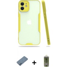 Marsilyan™- iPhone 12 Kılıf Atlas Asil Serisi - Siyah Joko Magic 5d Hayalet Cam + Shine Kamera Lens Koruma Cam - Mı