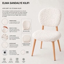Pixue Tuğla Desenli Premium Elma Sandalye Kılıfı Gri Beyaz Yeni Model