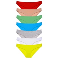 Modanı Seç 7 Adet Süper Eko Set Likralı Kadın Slip Külot Çok Renkli