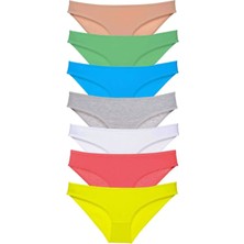 Modanı Seç 7 Adet Süper Eko Set Likralı Kadın Slip Külot Çok Renkli