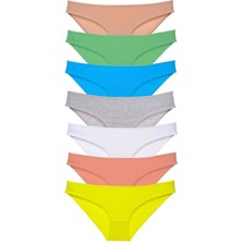 Modanı Seç 7 Adet Süper Eko Set Likralı Kadın Slip Külot Çok Renkli