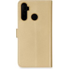 Uslucan Alışveriş Realme 6i Kılıf Trend S Plus Kapaklı Kılıf - Gold