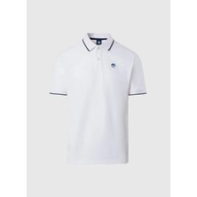 North Sails Beyaz Erkek Regular Fit Logo Baskılı T-Shirt NS0000692452