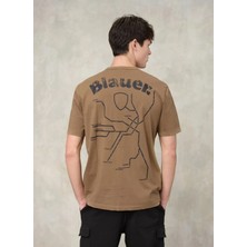 Blauer Kahverengi Erkek Regular Fit Yazı Baskılı T-Shirt 26SBLUH02069-340 Jeffers
