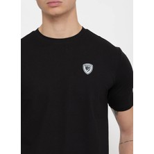 Blauer Siyah Erkek Slim Fit Logo Baskılı T-Shirt 26SBLUH02065-999 Jan
