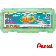 Pentel 16 Renk Yağ Bazlı Pastel Boya Seti Büyük Parçalar ile Kırtasiye Ürünleri