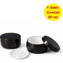 Demet Home 1 ADET 30 ml Boş Plastik Pomat Kozmetik Krem Ecza Hobi Kutusu Krem Kavanozu Conta Kapak 30 cc Siyah Empty Box