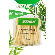 Ethex Yassı Çöp Şiş - (9 Cm, 50 Adet)