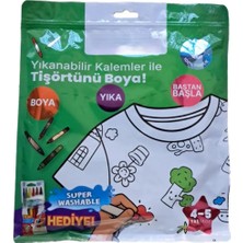 Aslanoğlu Store Mey Ithalat® Kalem Hediyeli Boyanabilir Tişört 4-5 Yaş