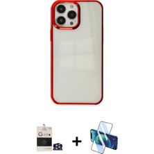 Marsilyan™- iPhone 14 Pro Max Kılıf Doruk Doku Prime - Siyah 3D Antistatik Cam Ekran Koruyucu + Bilvis Titan Kamera Lens - Gs