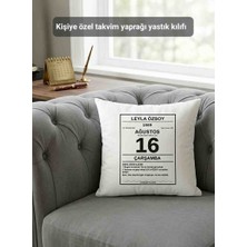 Home Art Paris Kişiye Özel Isim ve Tarih Yazılı Nostaljik Takvim Yaprağı Baskılı Yastık Kılıfı 40X40 cm Fermuarlı - Homeartparis