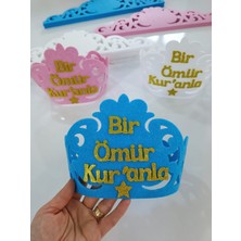 Ngüzel Keçe Tasarım Keçe Kur'an Tacı Mavi (Isme Özel)