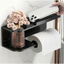 E-Tüccar Tuvalet Kağıdı Askısı 3m Yapışkanlı Banyo Tuvalet Kağıtlığı Aparatı Stant Peçetelik Organizer Metal