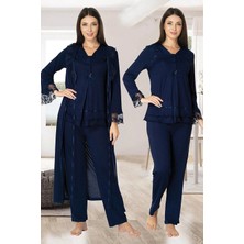 Modadua Effortt 2424 Uzun Dantel Sabahlıklı Lohusa Pijama