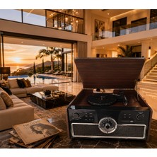 Banum Luxury Victrola Empire 6'sı 1 Arada Bluetooth Retro Pikap / Plak Çalar