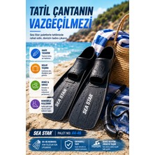 Open City Siyah Sea Star Deniz Paleti 44-46 Tam Ayak Siyah Yüzme Şnorkel Dalış Paleti Yetişkin Unisex