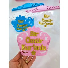 Ngüzel Keçe Tasarım Keçe Kur'an Tacı Pembe (Isme Özel)