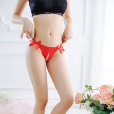 Hsc Bilişim Tegan Fantezi Kırmızı Seksi Fiyonklu Kadın Stri̇ng – Fantezi Tanga TG270038-1