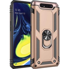 ZM Store Galaxy A80 Uyumlu Kılıf Vega Tank Yüzüklü Standlı Kapak
