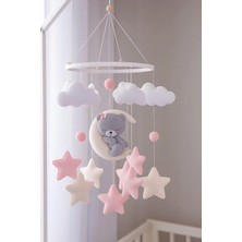 Trend Metfiq Decoration (Müzikli) Doğal El Yapımı Keçe Bebek Dönencesi Beşik Yanı Süsü Bebek Odası Dekorasyonu Modern