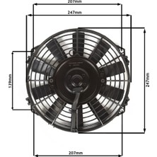Star Motor Company 9 Inç 120 Wat 12 Volt Üfleyici Axıel Fan