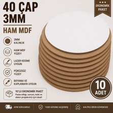 Kutula32 40 Çap Ham Mdf Pasta Altlık (10 Adet)