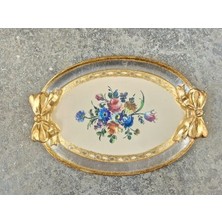L&m 130/MO-2 Gül Ağacı Gold/silver Tepsi 36X26 cm