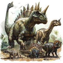 Arterior Wallpaper Dinozor Çeşitleri Çocuk Odası Poster Duvar Kağıdı