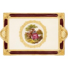 L&m 241/GJR-3 Gül Ağacı Bordo Tepsi 40X26 cm