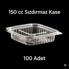 Eltron Sızdırmaz, Düz Kapaklı, Şeffaf Plastik Kap – 150 cc Kapasiteli, 100 Adet, Gıda Saklama ve Sos ve Tadımlık Servis Kabı