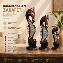 İki Yedi Konsept Seory: 3’lü Ahşap Denizatı Heykeli El Yapımı Denizci Obje Marin Dekorasyon Hediyelik Eşyalar Figür