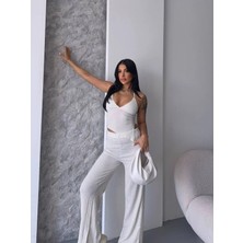Elora Boutiqe Luna Ekru Triko Takım
