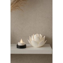 Zulya Lotus Çiçeği LED Mumluk – Modern Dekoratif Gece Lambası | Şık Ortam Aydınlatması | LED Mum Dahil