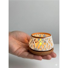 Zulya Dekoratif LED Mumluk 7x5 cm – Biyo Plastik Modern Tasarım Tealight Mumluk (Led Mum Dahil)