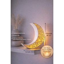 Zulya Hilal Tealight Dekoratif LED Mumluk – Modern Ay Tasarımlı Ortam Lambası – Sıcak Işık