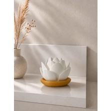 Zulya Lotus Çiçeği LED Mumluk – Dekoratif Gece Lambası | Modern Minimal Mumluk