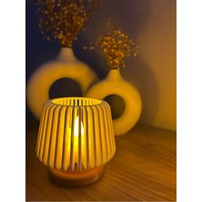 Zulya Dekoratif Sıcak Işıklı LED Mumluk | Modern Tasarım | 9X10 cm