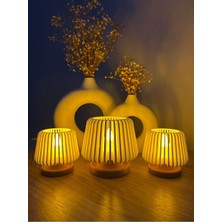Zulya 3’lü Dekoratif Modern Tealight Mumluk Seti – Sıcak Işıklı, Şık Ev Dekoru