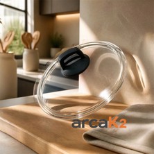 Arcak2 Karaca Kulp ve 18 cm Tencere Sahan Tava Cam Kapağı (Dikkat Sadece Cam ve Kulptur.)