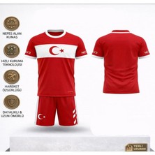 Yenteks Türkiye Milli Takım Özel Tasarım Kırmızı-Beyaz Çocuk Futbol Forması Takımı 2 Li Set Forma+Şort (Kod:03)