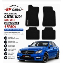 EP Garaj Otomotiv Mercedes Amg C Serisi W204 (2007–2014) Uyumlu Halı Paspas Takımı – 4 Parça (Yazlık Ince