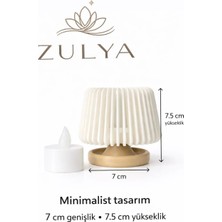 Zulya Modern Dekoratif Tealight Mumluk – Sıcak Işık Yayan Şık Tasarım | 7 × 7,5 cm