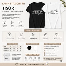 Tişört Kodu Capable Worthy Enough Kadın Straight Fit Tişört